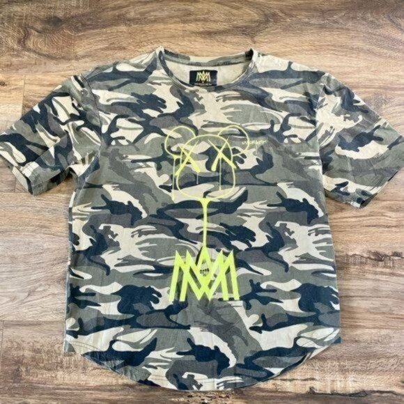MMA COUTURE U.Kraft Signature Fighter Muscle tee Camo Neon Yellow Size S EUC - Picture 3 of 8